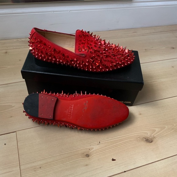 Red Ferucci spiked loafers